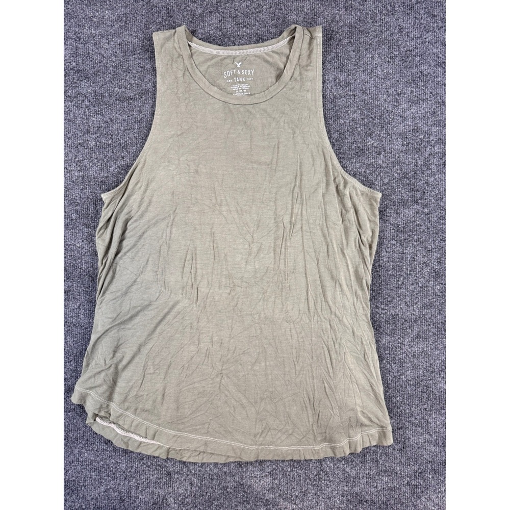 American Eagle Soft‎ & Sexy Tank Top Olive Green High Neck Sleeveless Medium